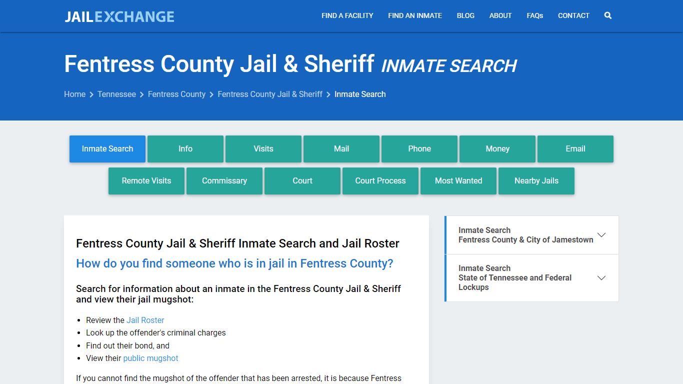 Fentress County Jail & Sheriff Inmate Search - Jail Exchange